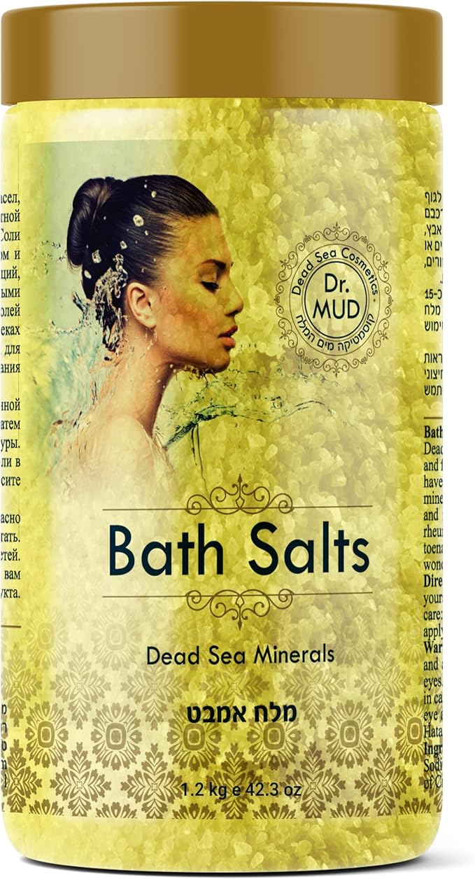 Natural Dead Sea Salt 100% Mineral-Rich Bath Soak, More Minerals Than Epsom Salt, Deep Relaxation, Detox, Exfoliates & Softens Skin, Helps Psoriasis, Eczema, Joint & Muscle Pain (42.3 oz, Vanilla)