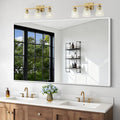BONEWEI White Bathroom Mirror,55x36 inch Wall Mirror for Bathroom Wall Mounted,Large Rectangle Mirror for Bathroom Over Sink,Modern Metal Frame for Living Room,Bedroom Entryway,Horizontal/Vertical