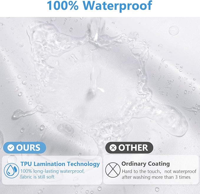 120GSM Ultimate Waterproof Fabric Shower Curtain Liner - TPU Lamination Technology with 3 Magnets,Machine Washable,71x84 Inch Soft Cloth Shower Curtain or Shower Liner,for Bathroom(White)