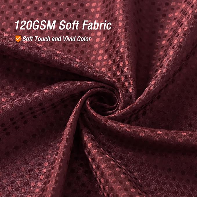 Gibelle Small Stall Shower Curtain 36 x 72, Narrow Half Waffle Weave Textured Fabric Shower Curtain for Bathroom, Water Repellent, Machine Washable, Burgundy