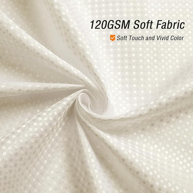 Gibelle Extra Long Shower Curtain 72 x 84, Tall Waffle Weave Textured Fabric Shower Curtain for Bathroom, Water Repellent, Machine Washable, Ivory