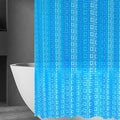 ZEMAHOMEEVA 3D Blue Geometric Plastic Shower Curtain Liner - Premium Light Weight 72" x 72" Blue Bathroom Shower Showroom Curtain Liner with Rustproof Metal Gromments and Weighted Magnet