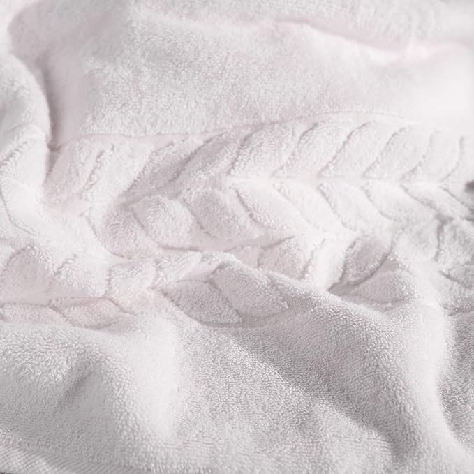 BAGNO MILANO Organic Turkish Cotton Bath Towels, Luxury Jacquard Collection, Certified Organic Highly Absorbent, Soft-Plush Towel Set (Cream, 2 Pcs Bath Towel Set)