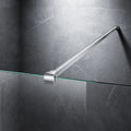Frameless Shower Door Support Bar, Stainless Steel Wall-to-Glass Support Arm to Fixed Shower Glass Panel, for 1/4"-3/8" (6-10 mm) Door, 180° Pivot & Stow-Flat Mode (Chrome, 51.2-inch(1300mm))