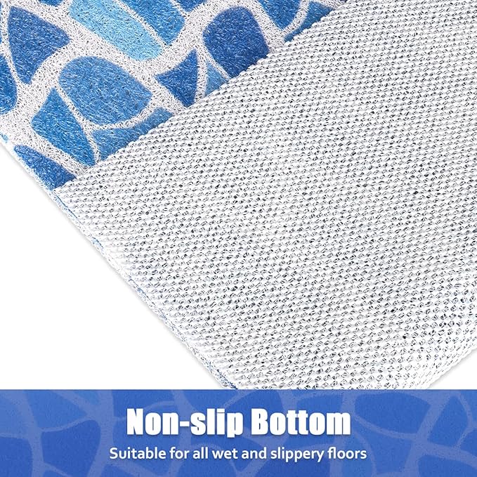 Shower Mat Bathtub Mat Non-Slip - 36x36 Inch, Soft Comfort Bath Mat with Drainage Holes, PVC Loofah Massage Bathmat for Shower, Tub, Bathroom, Wet Areas, Quick Drying