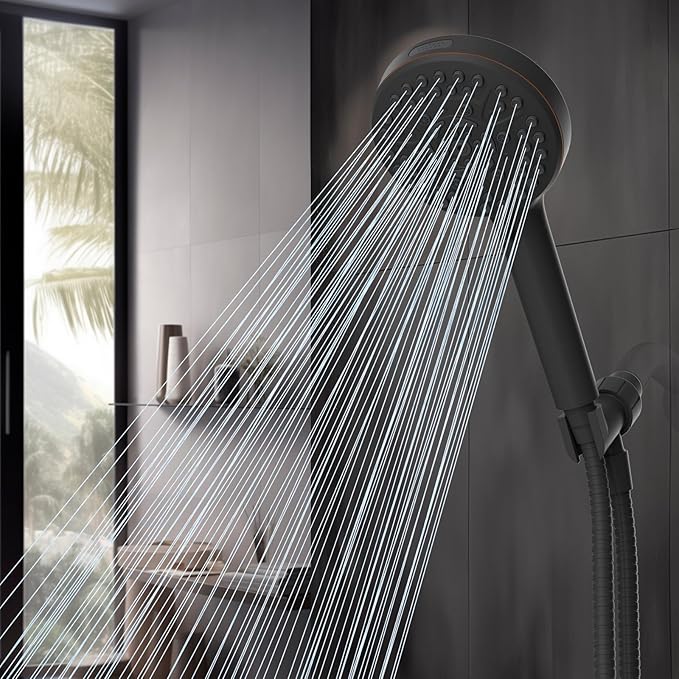 Hibbent Filtered Shower Head with Handheld, High Pressure 10 Spray Showerhead with Filters, Water Softener for Hard Water-Remove Chlorine, Reduces Dry Itchy Skin, Oil-Rubbed Bronze