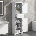 Favfurish Tall Bathroom Storage Cabinet with Doors and Drawer,Modern Linen Cabinets w/Adjustable Shelf & Anti-Toppling Device,Freestanding Narrow Cabinet for Bathrooms,Living Room, Entryway,White