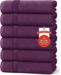 RIVERSIDE 6 Pack Premium Hand Towels Set, 16x28 inches, 100% Ring Spun Cotton, 600 GSM, Soft, Quick Dry and Highly Absorbent, Towels for Bathroom, Kitchen, Gym, Spa - Purple Passion