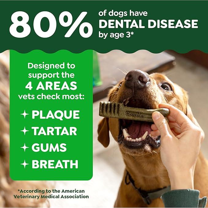 Greenies Veterinarian-Recommended Natural Dental Dog Treats Teenie Size, Original Flavor, 6 oz. Pack, 22 Count