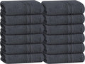BOUTIQUO Ultra Soft Cotton Washcloths, Contains 12 Piece Face Cloths 12x12 inch, Ideal for Everyday use Face Towels, Compact & Lightweight Multi Purpose Washcloths - Charcoal Grey