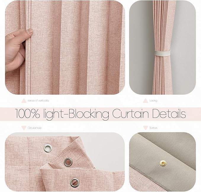 100% Blackout Fabric Folding Door Curtain with Magnetic Closure - Accordion Style for Sliding Doors, Closets,Wardrobe and Temporary Door Solutions Doorway Curtains（W42 x L78, Pink，1 Panel）
