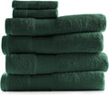 Hearth & Harbor Bath Towels for Bathroom - 100% Ring Spun Cotton Luxury Bathroom Towels - Ultra Soft & Highly Absorbent, Bath Towels Set of 6 - Hunter Green