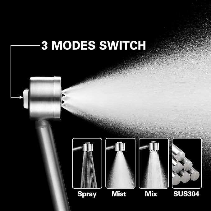 Shower Faucet - Shower Faucets Sets Complete, Shower System - Outdoor Shower Kit/Outdoor Shower Fixtures W/ SS304 Shower Head with 3 modes Handheld, Brushed Nickel