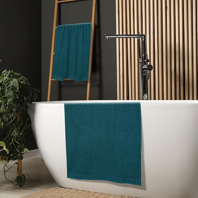 Cotton 2 Pack Oversized Bath Towel Set 28x55 inches, Large Bath Towels, Ultra Absorbant Compact Quickdry & Lightweight Towel, Ideal for Gym Travel Camp Pool - Teal