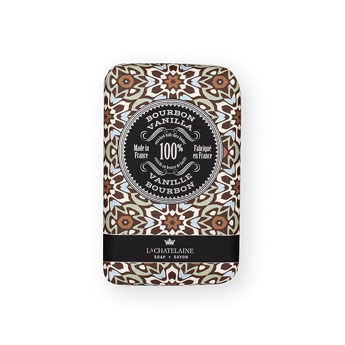 La Chatelaine Shea Butter Soap Bar | Natural and Organic |Triple Milled | Made in France | Unisex, Men, Women | Large (Bourbon Vanilla)