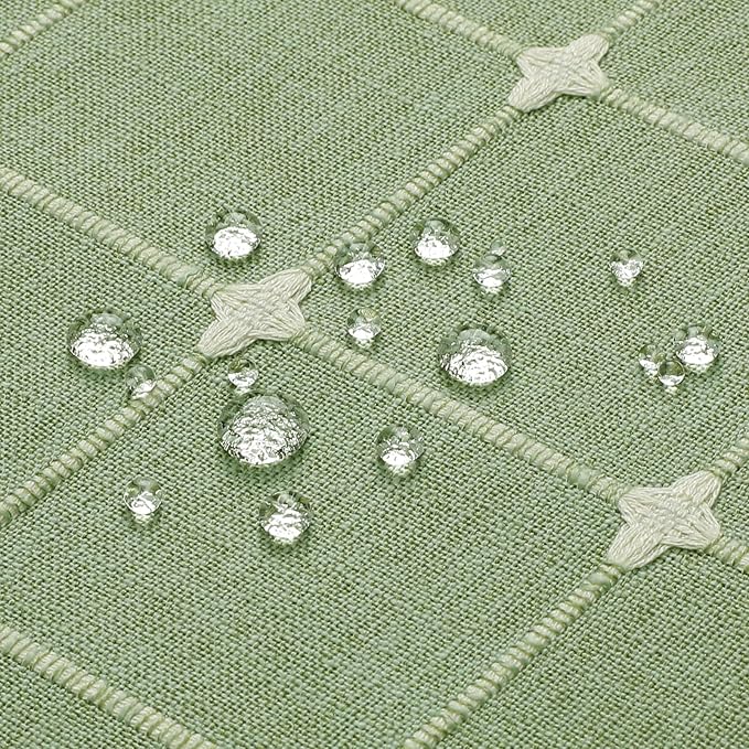 MitoVilla Sage Green Boho Extra Long Shower Curtain 72 x 84, Modern Farmhouse 84 inch XL Rustic Polyester Linen Tassel Heavy Duty Shower Curtain Set with Hooks for Cottagecore Country Bathroom Decor