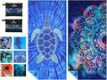 2 Pack Microfiber Lightweight Thin Beach Towel Sand Free Quick Dry Super Absorbent Large Towels for Swimming Pool Yoga Gym Travel Vacation Beach Accessories Essentials Turtle Mandala