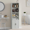 Tall Bathroom Storage Cabinet, Bathroom Floor Cabinet with Wide 4 Tier Shelf, Storage Unit for Living Room, Entryway, Kitchen (Retro White, 1 PCS)