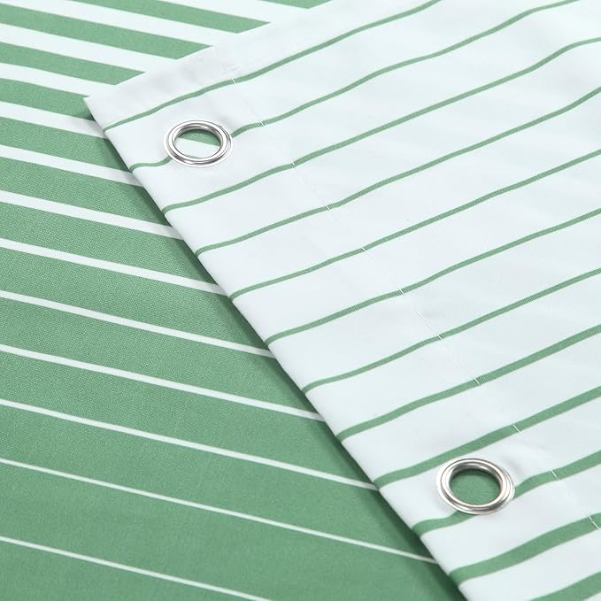 Green Shower Curtain 78 Inches Long, Sage Green and White Gradient Vertical Stripe Waterproof Polyester Shower Curtains for Bathroom, 72x78 Inches
