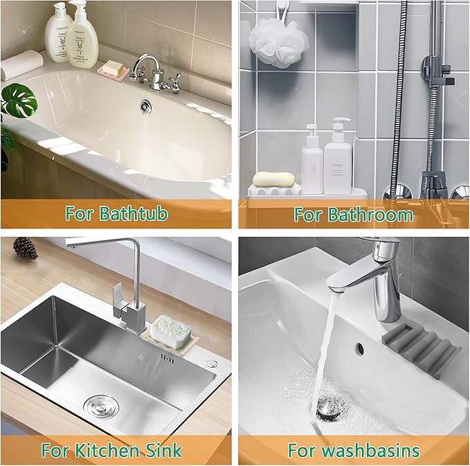Soap Dish for Shower, Bathroom & Kitchen – Non-Slip, Self-Draining Design to Keep Soap Dry, Extend Soap Life – Easy to Clean, Compact & Durable (Green, 1 pcs)