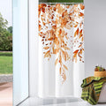 Gibelle Small Stall Shower Curtain 36 x 72, Narrow Orange Floral Shower Curtain for Bathroom, Fall Watercolor Plant Eucalyptus Leaves Fabric Shower Curtain Set