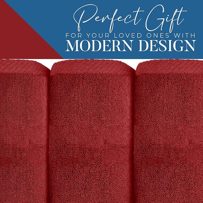 DAN RIVER Pack of 1 Bath Sheet 40x80 Inches, Luxury Large Towels Oversized for Bathroom, Absorbent Plush Towels - Red