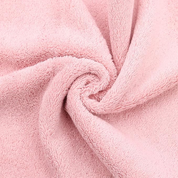 Monogrammed Hand Towel, Personalized Initial Gift, Extra Absorbent 100% Turkish Cotton - Soft Terry Finish - Set of 2 - Black Block Initial U - Embroidered on Pink Towels
