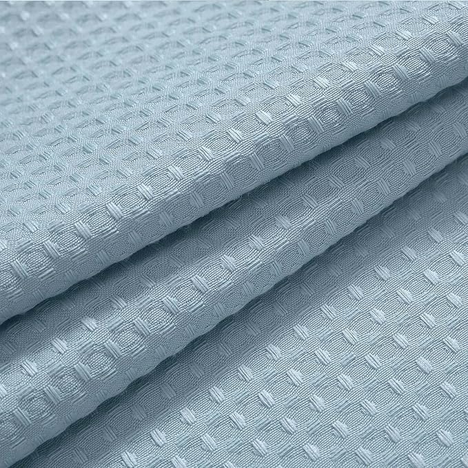 River Dream Heavyweight No Hooks Required Dotted Waffle Weave Shower Curtain with Snap in Liner - 71W x 74H,Hotel Grade,Spa Like Bath Curtain,Blue