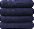 SOFE H&L | Olea Luxury Cotton Turkish Bath Towels Set of 4 Navy Blue | Premium, Soft, Durable, Absorbent | Hotel Quality Plush Towels and Thick Towel Sets