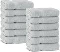 Chakir Turkish Linens Premium Cotton Absorbent Turkish Towels (Washcloths - 12 Piece, Silver Gray)