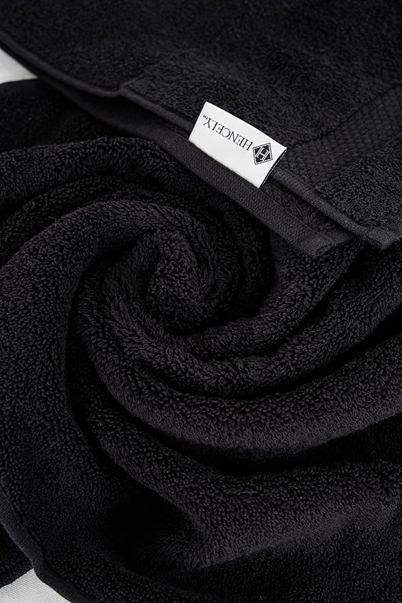 Hencely Bath Sheet Set of 2 - (35x64 Inches) - Luxury Extra Large Oversized Towels, 100% Cotton - Quick Dry, Highly Absorbent, Super Soft - Ideal for Spa, Hotel, Bathroom - (Bath Sheets 2 Pack, Black)