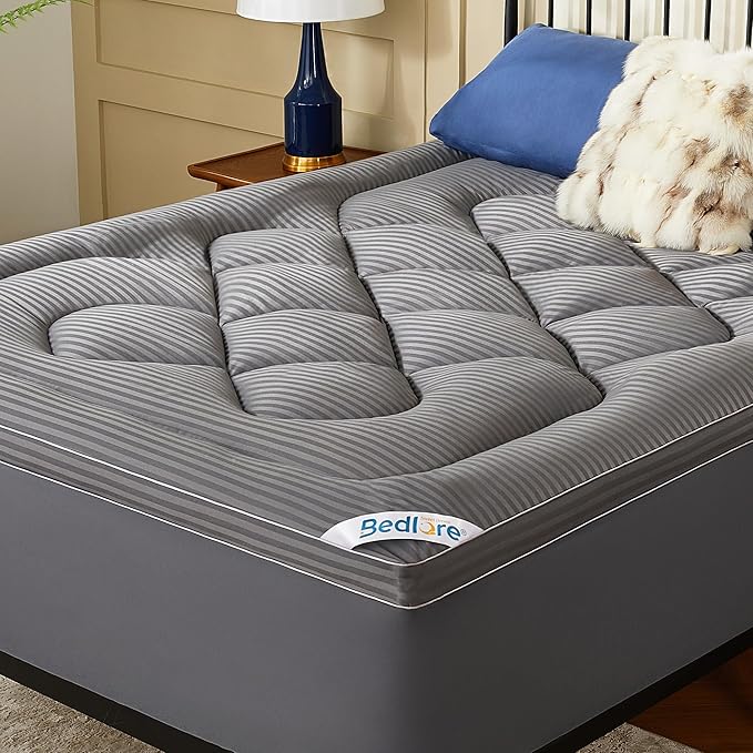BEDLORE California King Mattress Topper, Thick Pillow Top Pad for Back Pain Relief, Cooling Soft Mattress Cover with Deep Pockets 6-18 inch