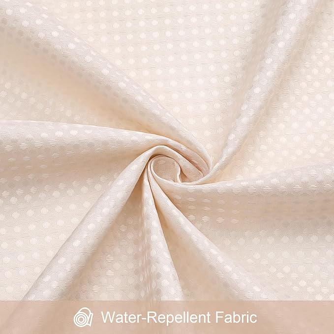 3 in 1 Shower Curtain Set, Blush Pink Waffle Shower Curtain and PEVA Liner Set with 12 Stainless Steel Shower Curtain Hooks, Waterproof Shower Curtains for Bathroom, 72 W x 72 H