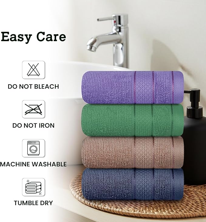 Casa Lino Face Towels & Body Wash Cloths for Showering - 100% Cotton Wash Cloths for Bathroom - Highly Absorbent & Quick Drying Washcloth Set - Cotton Washcloths 24 Pack (12" x 12") - (Multicolor II)