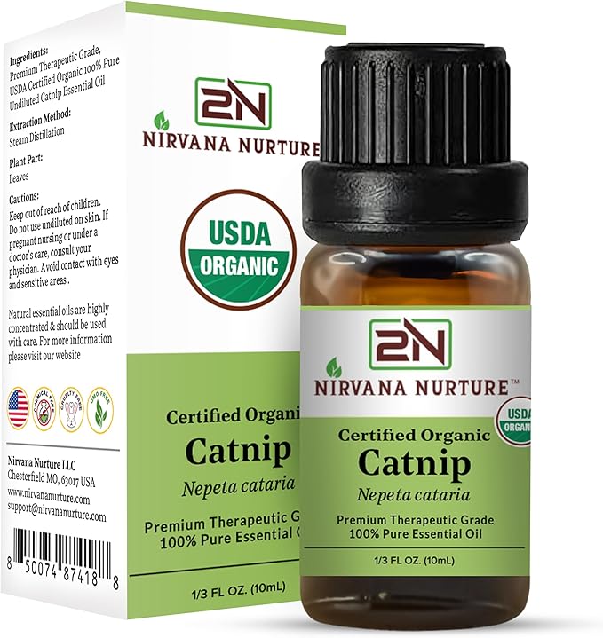 Catnip Essential Oil USDA Certified Organic, 100% Pure Natural Premium Grade, Undiluted