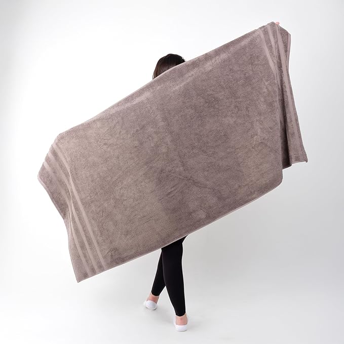 SOFE H&L | Olea Luxury Turkish Cotton Bath Towel Set of 1 : 1 Jumbo Bath Towel - Dark Gray | Premium, Soft, Durable, Absorbent | XL Bath Towels Oversized