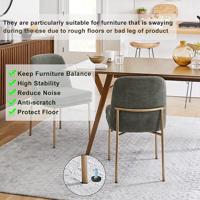 WAFJAMF 20 PCS M6 Thread Adjustable Furniture Levelers Screw in Threaded, Adjustable Levelers Feet Screw On Furniture Glide Leveling for Table, Chair, Furniture Legs
