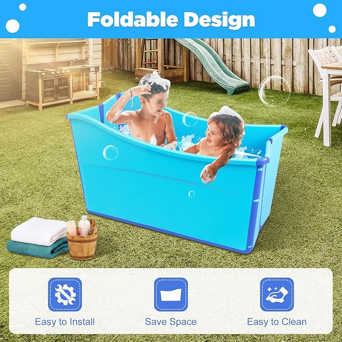 Large Size Portable Ice Bath Tub, Both at Home and On The Go for Toddler Teenager Twins Pets and Small Adults
