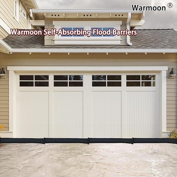 Self-Absorbing Reusable Flood Bags with Handles - Evenly Distributed Absorbents, Multiple Lengths - Home/Garage/Commercial Protection (3ft (Pack of 5) - with Handles)