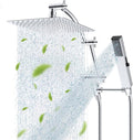 Hibbent All Metal CUPC Certified 10'' Rain Shower Head, Dual Shower Head Combo, High Pressure Handheld 4 Sprays Shower Wand, 16'' Adjustable Extension Arm, 71'' Hose, Shower Holder, Chrome