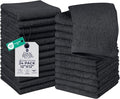 DAN RIVER 24 Pack Wash Cloths for Showering [12x12] - 100% Cotton Washcloths Premium Quality Flannel Face Cloths for Bathroom, Highly Absorbent and Soft Feel Wash Clothes, Charcoal