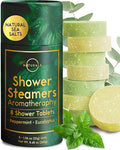 Shower Steamers Aromatherapy - Birthday Gifts for Men - Shower Bombs Aromatherapy, Spa Day Essentials, Relaxation Spa Gifts - Self Care Stocking Stuffers (Peppermint & Menthol 8 Count)