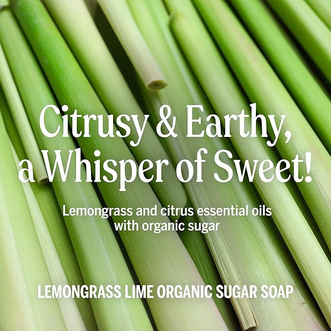 Dr. Bronner's - Organic Sugar Soap (Lemongrass, 64 Ounce) - Made with Organic Oils, Sugar and Shikakai Powder, 4-in-1 Use: Hands, Body, Face and Hair