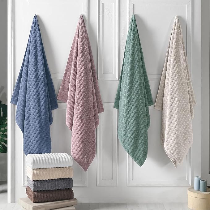 Classic Turkish Towels CTT - Premium 2 Piece Jumbo Bath Sheets, 100% Turkish Cotton, Absorbent & Ultra Comfy Bath Towel Sheets for Hotels & Spa | 40"x65" (Dark Blue)