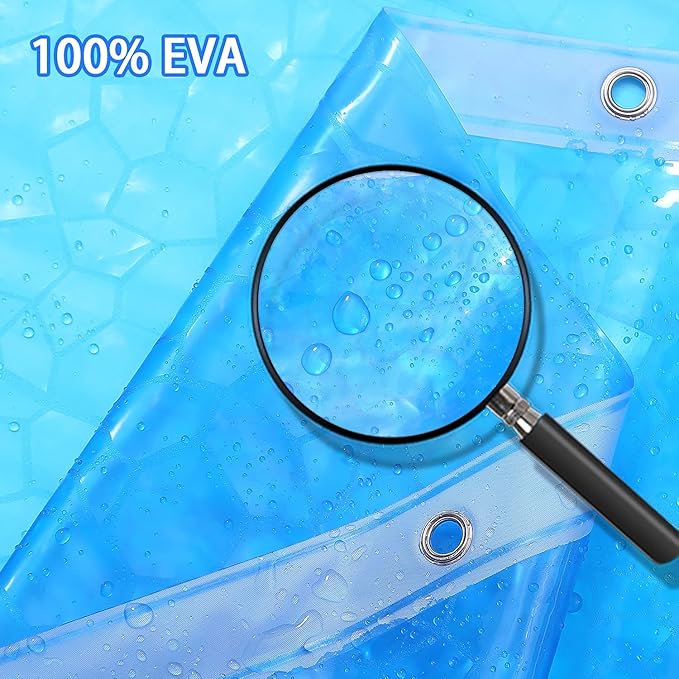 Bostofy Waterproof Shower Curtain Liner EVA Thick Shower Curtain with Heavy Duty 3 Bottom Magnets, Shower Liner for Shower Stall, Bathtubs, 3D Pebble Pattern, 72 x 72,12 Hooks