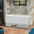 Fine Fixtures Acrylic, Fiberglass Alcove Soaking Bathtub with Integral Apron Front - Drain Included (54" x 30", Left Hand, White)