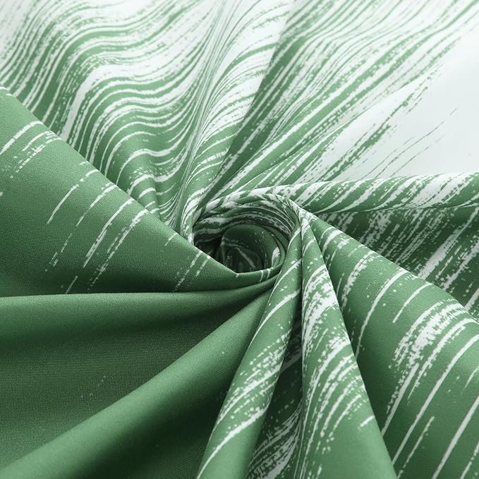 Extra Long Fabric Shower Curtain, Green and White Ombre Shower Curtains for Bathroom, Modern Decorative Bathroom Curtains, 72" W x 84" H