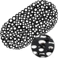 WELTRXE Oval Bathtub Mat Non Slip, Black Bubbles Bath Mats for Tub, Shower Mat with Drain Holes, Suction Cups, Machine Washable Bath Tub Mat, BPA, Latex, Phthalate Free for Bathroom, 27 x 14 Inch