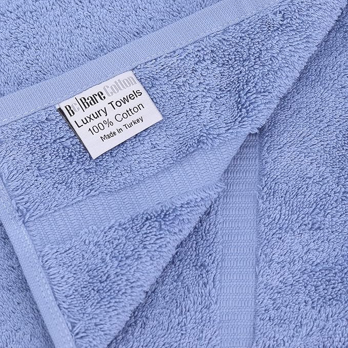Luxury Hotel & Spa Collection Highly Absorbent, Quick Dry 100% Turkish Cotton 700 GSM, Eco Friendly Towel, for Bathroom Dobby Border Soft Bath Towel Set 27 X 54 (Wedgewood, Bath Towels - Set of 2)
