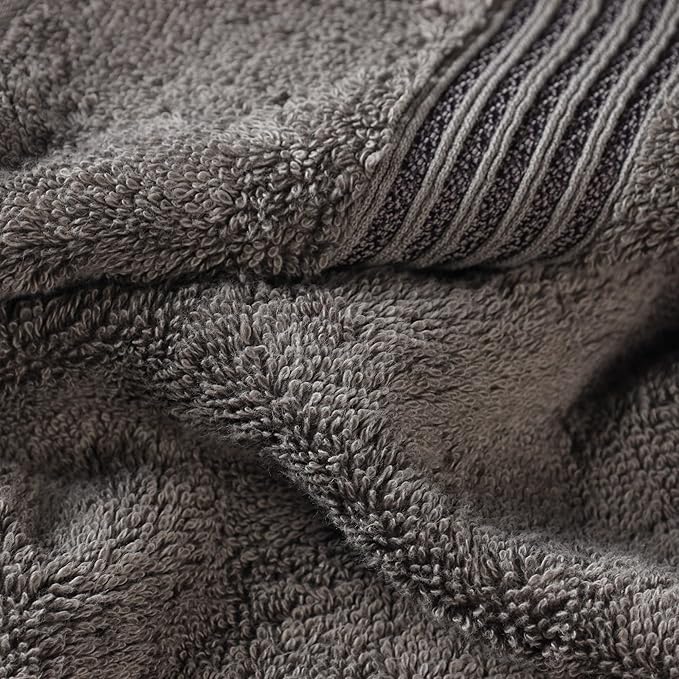 Superior Egyptian Cotton Bath Towel Set, Home Bathroom Towels, Master, Guest Bath, Decor Essentials, Quick Dry, Absorbent, Large Body Towels, Spa, Hotel, Resort, Adult, Kids, Set of 2, Charcoal